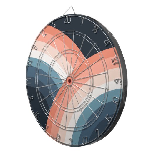 Farbenfroher Regenbogen im Doppel-Retro-Stil Dartscheibe (Vorderseite rechts)