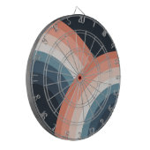 Farbenfroher Regenbogen im Doppel-Retro-Stil Dartscheibe (Vorderseite Links)