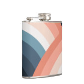 Farbenfroher Regenbogen im Doppel-Retro-Stil Flachmann (Rechts)