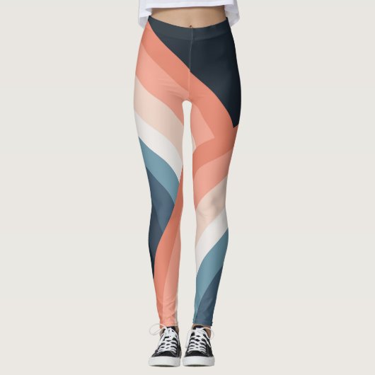 Farbenfroher Regenbogen im Doppel-Retro-Stil Leggings (Vorderseite)