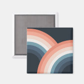 Farbenfroher Regenbogen im Doppel-Retro-Stil Magnet (Vorderseite/Rückseite)
