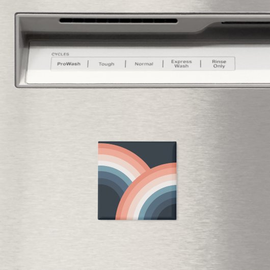 Farbenfroher Regenbogen im Doppel-Retro-Stil Magnet (In Situ (Geschirrspüler))