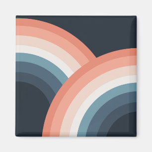 Farbenfroher Regenbogen im Doppel-Retro-Stil Magnet