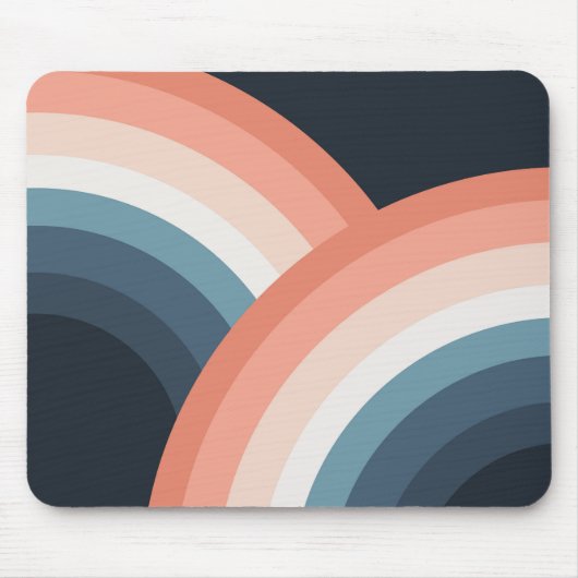 Farbenfroher Regenbogen im Doppel-Retro-Stil Mousepad (Vorne)
