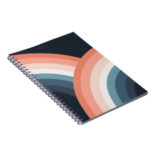 Farbenfroher Regenbogen im Doppel-Retro-Stil Notizblock (Rechte Seite)