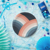 Farbenfroher Regenbogen im Doppel-Retro-Stil Pappteller (Party)