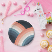 Farbenfroher Regenbogen im Doppel-Retro-Stil Pappteller (Party)
