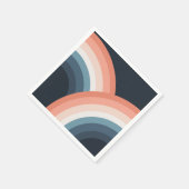 Farbenfroher Regenbogen im Doppel-Retro-Stil Serviette (Ecke)