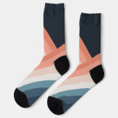 Farbenfroher Regenbogen im Doppel-Retro-Stil Socken (Linkes Detail)