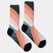 Farbenfroher Regenbogen im Doppel-Retro-Stil Socken (Rechts)