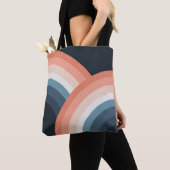 Farbenfroher Regenbogen im Doppel-Retro-Stil Tasche (Von Nahem)