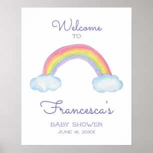 Farbenfroher Regenbogen im Wasser Herzlich willkom Poster