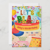 farbenfroher Regenbogen Indoor-Spielplatz Kinderge Einladung (Vorderseite)