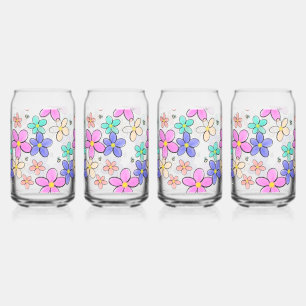 farbenfroher Regenbogen leuchtende Blumen Hummeln Dosenglas