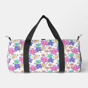farbenfroher Regenbogen leuchtende Blumen Hummeln Duffle Bag