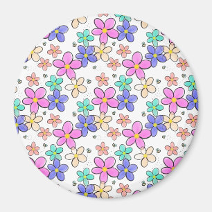 farbenfroher Regenbogen leuchtende Blumen Hummeln Magnet