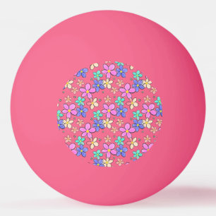 farbenfroher Regenbogen leuchtende Blumen Hummeln  Tischtennisball