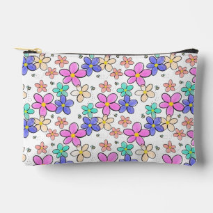 farbenfroher Regenbogen leuchtende Blumen Hummeln Zubehörtasche