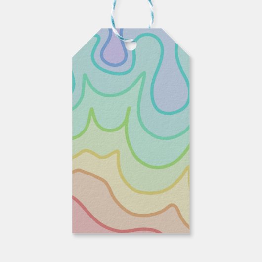 Farbenfroher Regenbogen Pride Wiggle Abstrakt Geschenkanhänger (Rückseite)