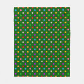 Farbenfroher Regenbogen-Punkte Grün Fleecedecke (Vorderseite)