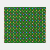 Farbenfroher Regenbogen-Punkte Grün Fleecedecke (Vorderseite (Horizontal))