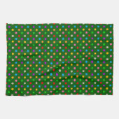 Farbenfroher Regenbogen-Punkte Grün  Geschirrtuch (Horizontal)