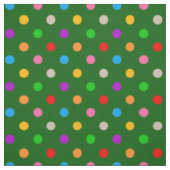 Farbenfroher Regenbogen-Punkte Grün Stoff (Muster)