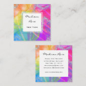 Farbenfroher Regenbogen Silver Holographic Luxus M Quadratische Visitenkarte (Vorne/Hinten)