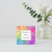 Farbenfroher Regenbogen Silver Holographic Luxus M Quadratische Visitenkarte (Stehend Vorderseite)