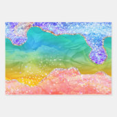 Farbenfroher Regenbogen-Sparkling-Glitzer Marble A Geschenkpapier Set (Vorderseite 2)
