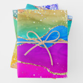 Farbenfroher Regenbogen-Sparkling-Glitzer Marble A Geschenkpapier Set (Beispiel)