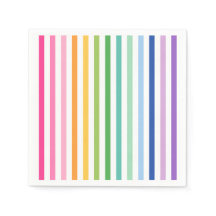 Farbenfroher Regenbogen Streifen Party Napkins