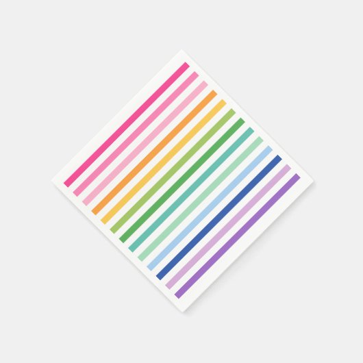 Farbenfroher Regenbogen Streifen Party Napkins Serviette (Ecke)