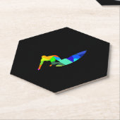 Farbenfroher Regenbogen-Surfsport Untersetzer (angewinkelt)