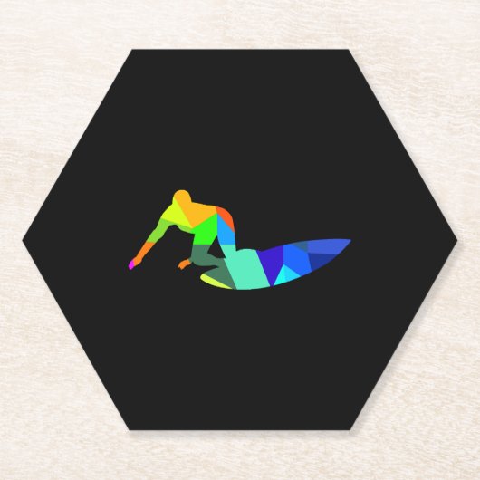 Farbenfroher Regenbogen-Surfsport Untersetzer (Vorderseite)