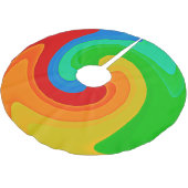 Farbenfroher Regenbogen Swirl Abstraktes Baumrock Polyester Weihnachtsbaumdecke (Schrägansicht)
