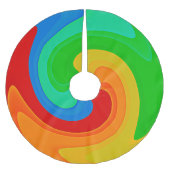 Farbenfroher Regenbogen Swirl Abstraktes Baumrock Polyester Weihnachtsbaumdecke (Vorderseite)