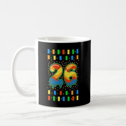 Farbenfroher Regenbogen-Tropfen Nummer 26 Kaffeetasse (Links)