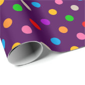 Farbenfroher Regenbogen Tupfen Lila Geschenkpapier (Rolleneckpunkt)