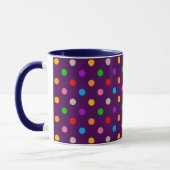 Farbenfroher Regenbogen Tupfen Lila Tasse (Links)