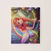 Farbenfroher Regenbogen und Niedliche Fee Puzzle (Vertikal)
