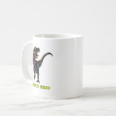 Farbenfroher Regenbogen Velociraptor Dinosaur Art Kaffeetasse (Vorderseite Links)