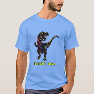Farbenfroher Regenbogen Velociraptor Dinosaur Art T-Shirt