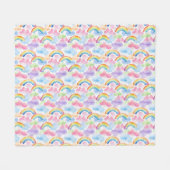 Farbenfroher Regenbogen, Wolke und Sternmuster Fleecedecke (Vorderseite (Horizontal))