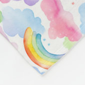 Farbenfroher Regenbogen, Wolke und Sternmuster Fleecedecke (Ecke)