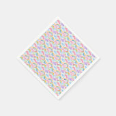 Farbenfroher Regenbogen, Wolke und Sternmuster Serviette (Ecke)