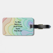 Farbenfroher Regenbogenpride Wiggle Gepäckanhänger (Rückseite horizontal)