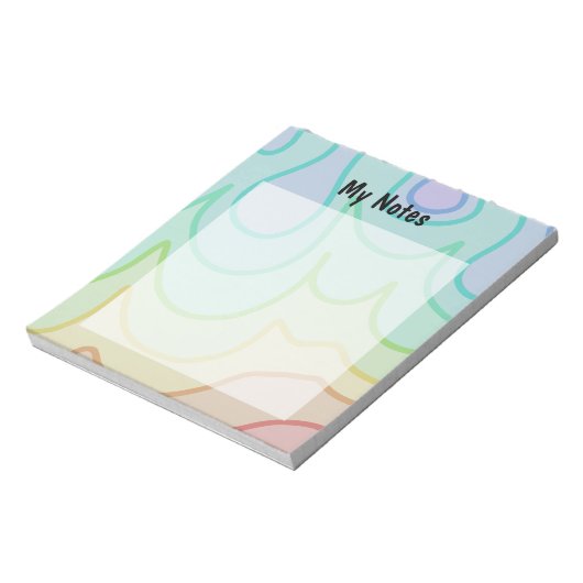 Farbenfroher Regenbogenpride Wiggle Notizblock (Rotiert)