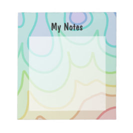 Farbenfroher Regenbogenpride Wiggle Notizblock