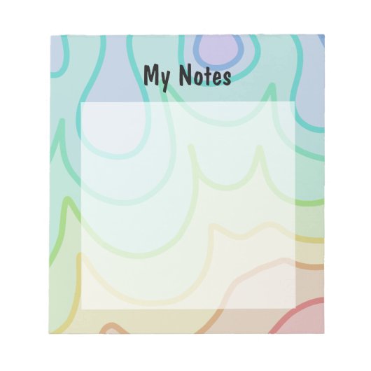 Farbenfroher Regenbogenpride Wiggle Notizblock (Vorderseite)